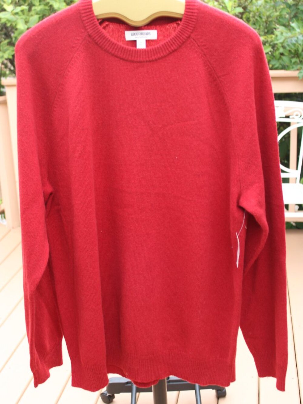 Goodthreads Men's XL Dark Red Tight Knit Pullover 100% Lam Wool Sweater